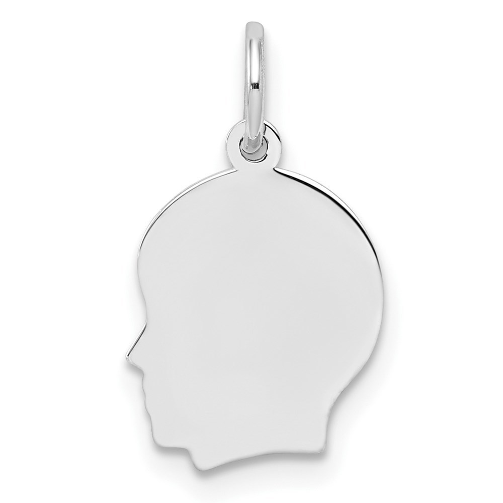925 Sterling Silver Engraveable Boy Front/Satin Back Disc Charm Made To Order
